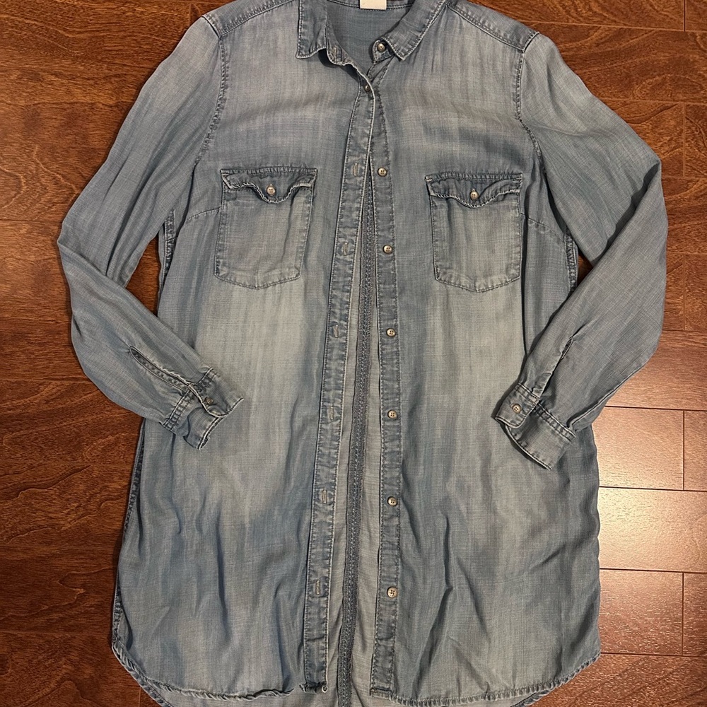 H&M Light Blue Denim Shirt Dress
